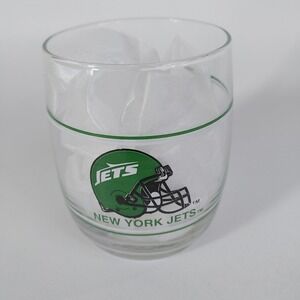 Vintage  NFL New York Jets‎ Tumbler Whiskey Rocks Glass